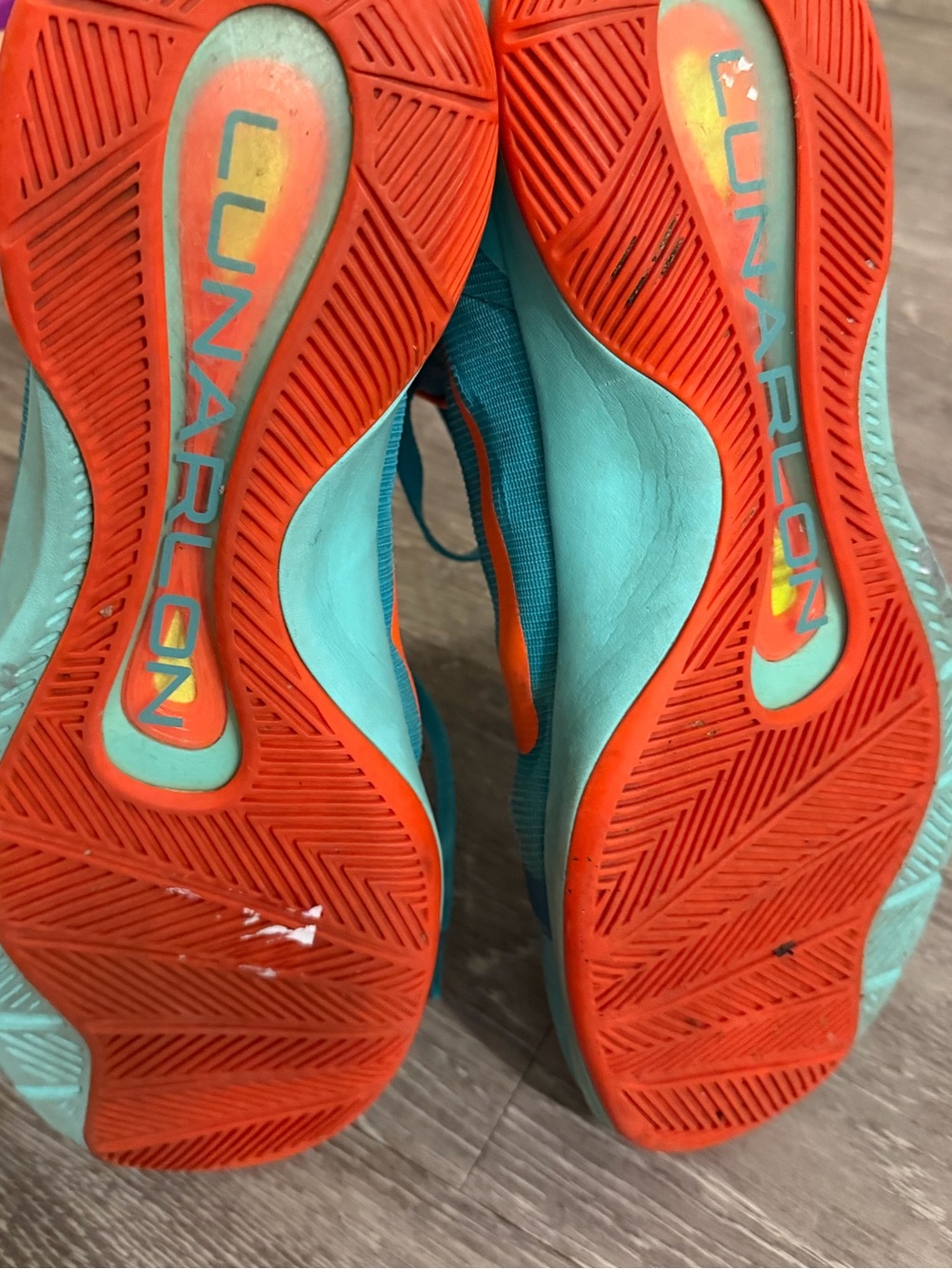Nike Zoom Hyperfuse Basketball Shoes Teal Orange High Top Sneakers Mens 11.5 - Picture 4 of 8